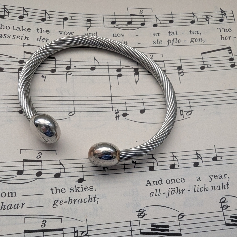 Silver Twisted Cable Bracelet Small